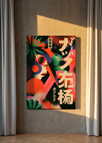 Akustikbillede med Japan Retro-motiv nr. 72 – i lyst rum