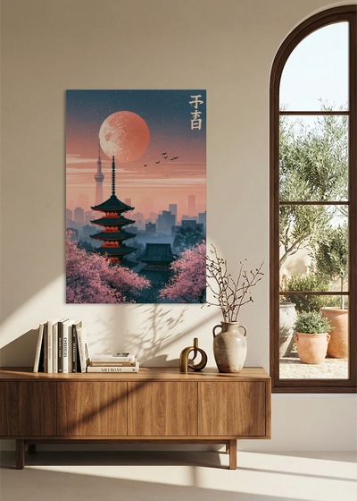 Akustikbillede med Japan Retro-motiv nr. 75 – i stuen