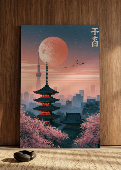 Akustikbillede med Japan Retro-motiv nr. 75 – i spisestuen