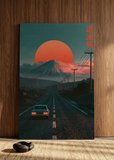 Akustikbillede med Japan Retro-motiv nr. 77 – i spisestuen
