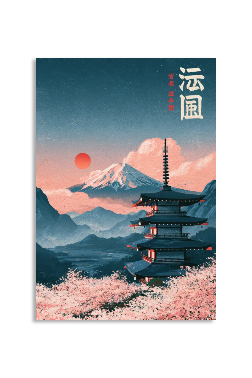 Akustikbillede med Japan Retro-motiv nr. 78