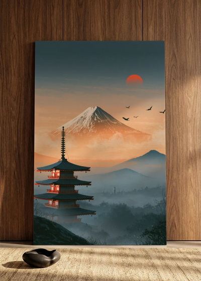 Akustikbillede med Japan Retro-motiv nr. 80 – i spisestuen