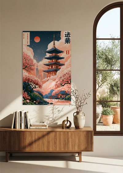 Akustikbillede med Japan Retro-motiv nr. 81 – i stuen