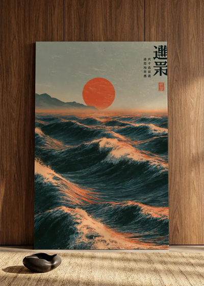 Akustikbillede med Japan Retro-motiv nr. 82 – i spisestuen