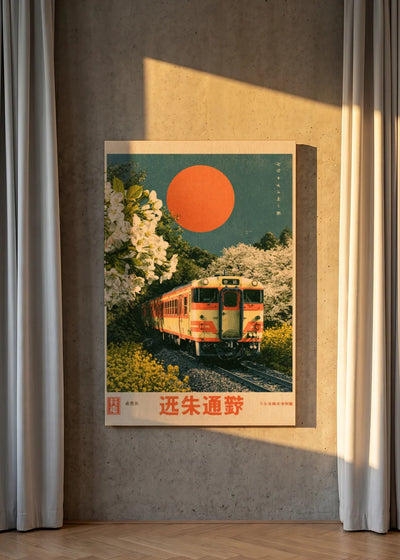 Akustikbillede med Japan Retro-motiv nr. 83 – i lyst rum