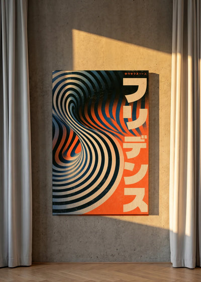 Akustikbillede med Japan Retro-motiv nr. 84 – i lyst rum