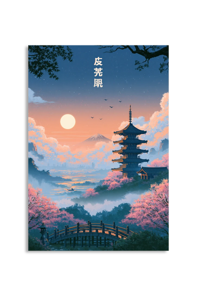 Akustikbillede med Japan Retro-motiv nr. 86