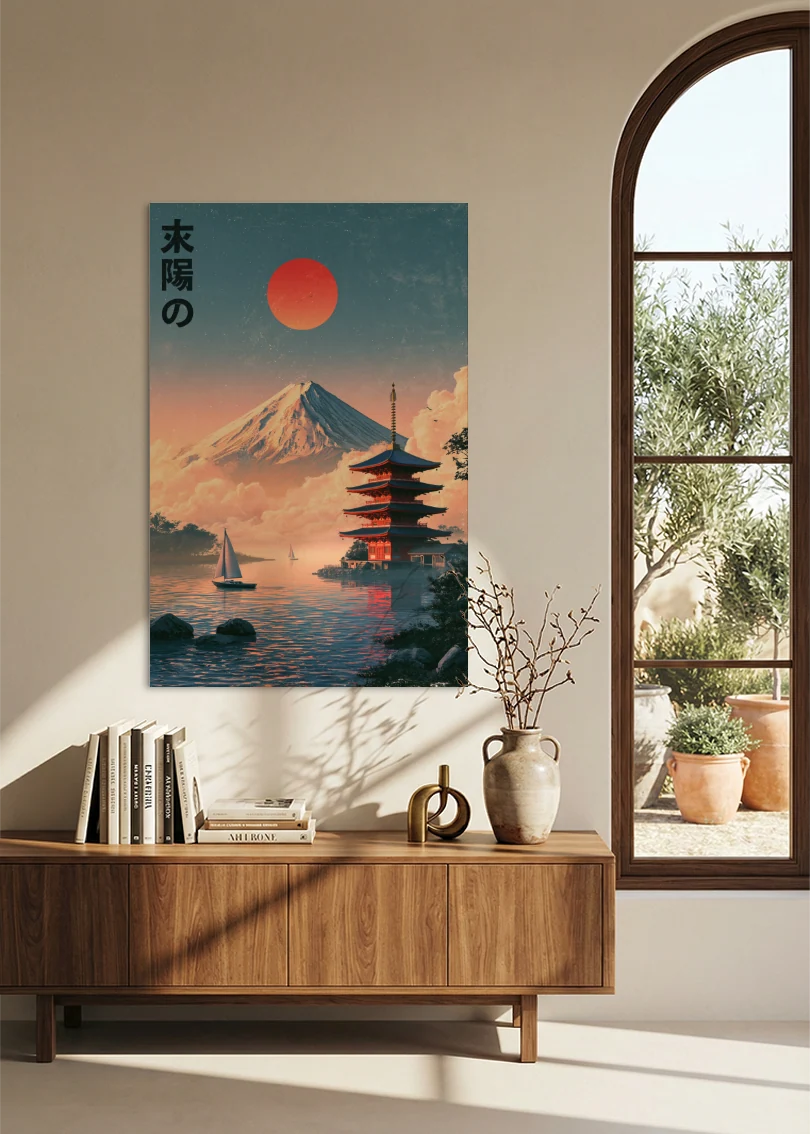 Akustikbillede med Japan Retro-motiv nr. 87 – i stuen