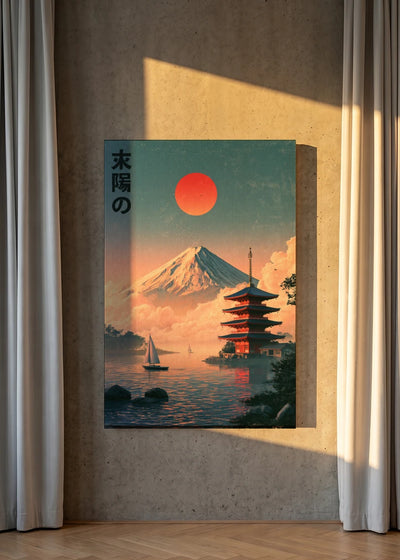 Akustikbillede med Japan Retro-motiv nr. 87 – i lyst rum