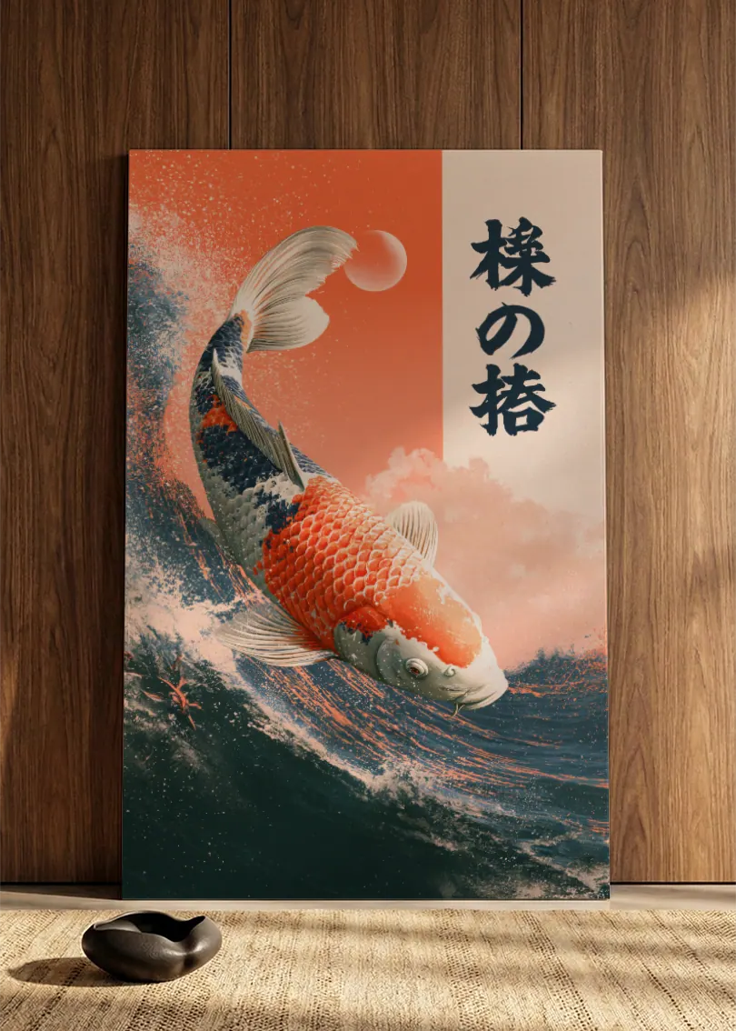 Akustikbillede med Japan Retro-motiv nr. 90 – i spisestuen