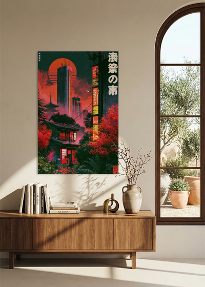 Akustikbillede med Japan Retro-motiv nr. 94 – i stuen
