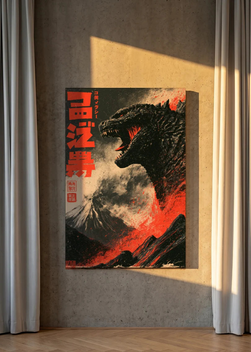 Akustikbillede med Japan Retro-motiv nr. 9 – i lyst rum