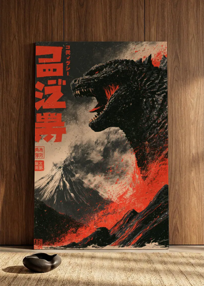 Akustikbillede med Japan Retro-motiv nr. 9 – i spisestuen