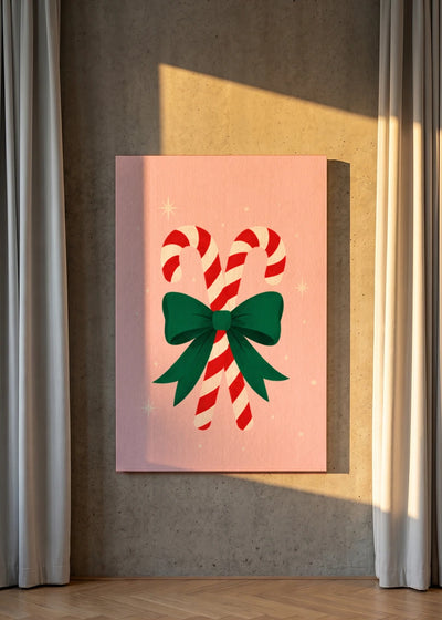Akustikbillede med Juleplakat-motiv nr. 10 – i stuen