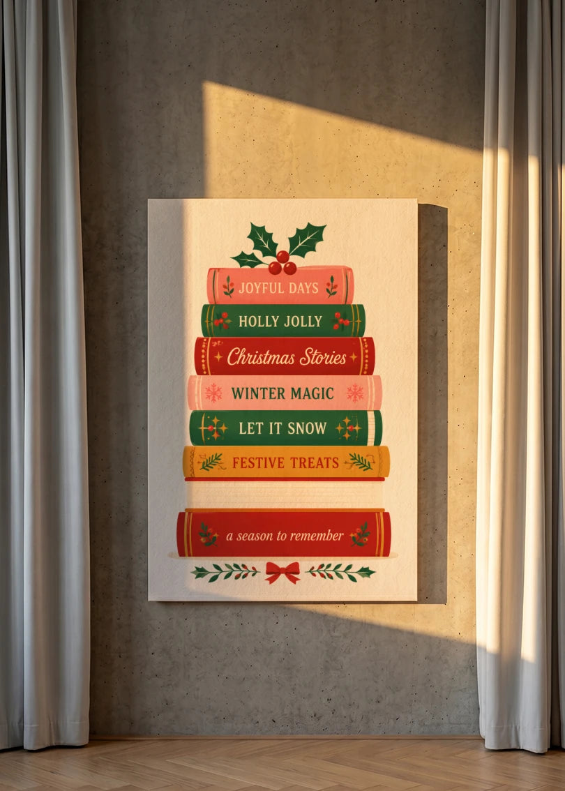 Akustikbillede med Juleplakat-motiv nr. 12 – i stuen