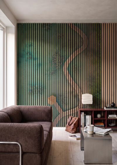 Akustikpanel med Landscapes-motiv nr. 2 – i stuen