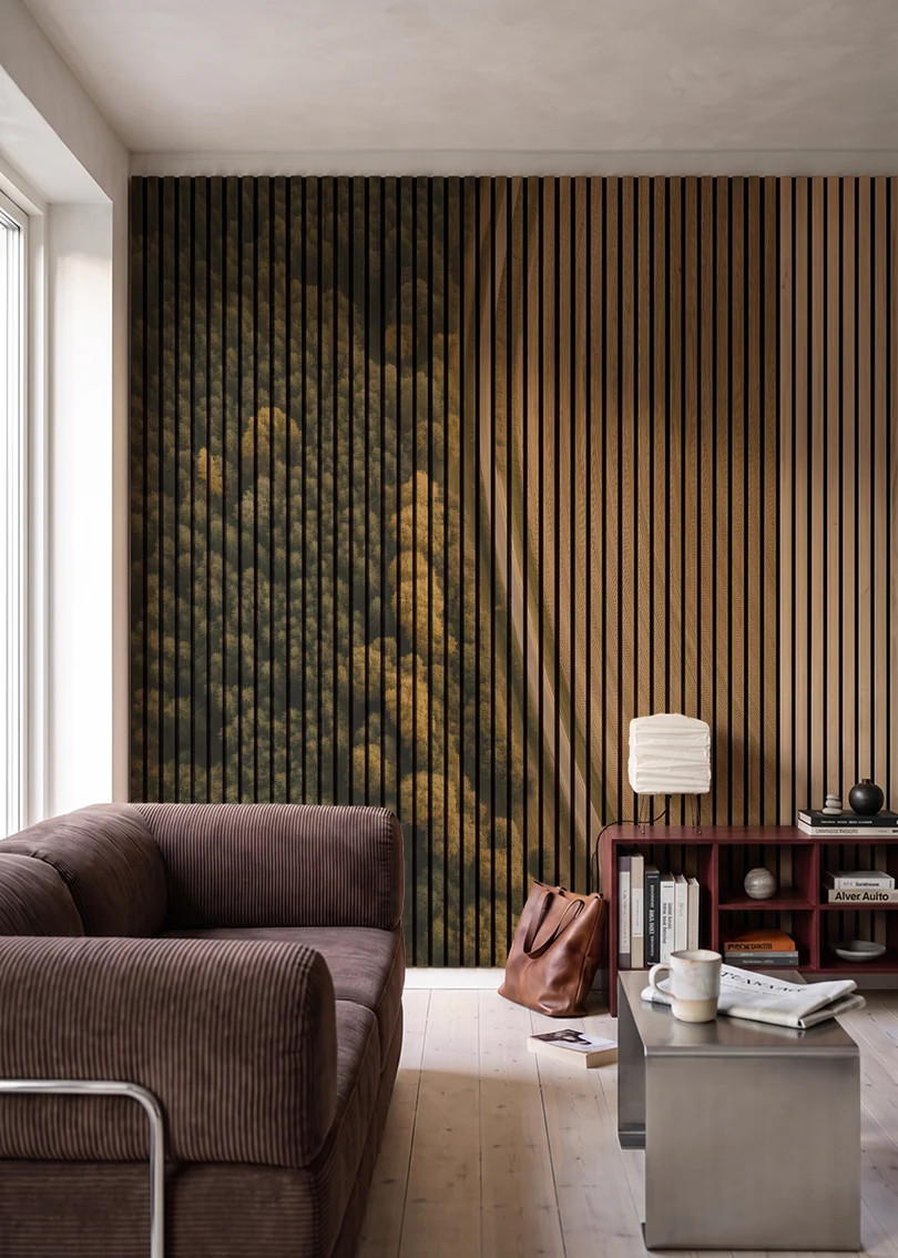 Akustikpanel med Landscapes-motiv nr. 6 – i stuen