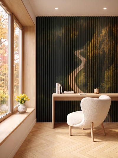 Akustikpanel med Landscapes-motiv nr. 9 – i spisestuen
