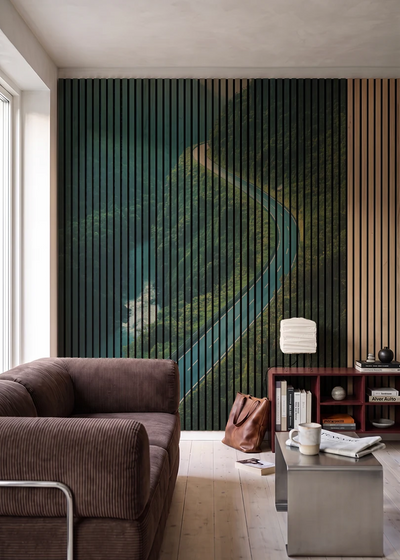 Akustikpanel med Landscapes-motiv nr. 11 – i stuen