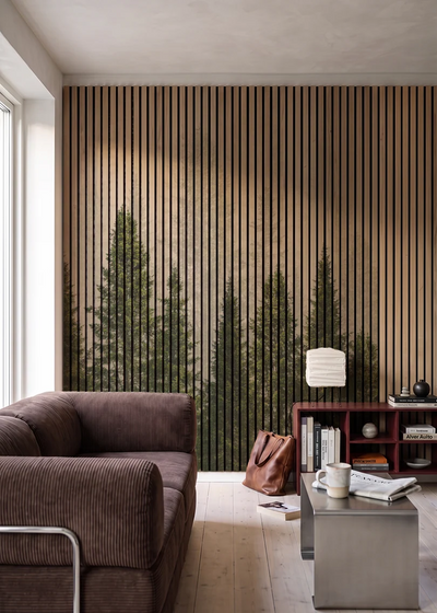 Akustikpanel med Landscapes-motiv nr. 19 – i stuen
