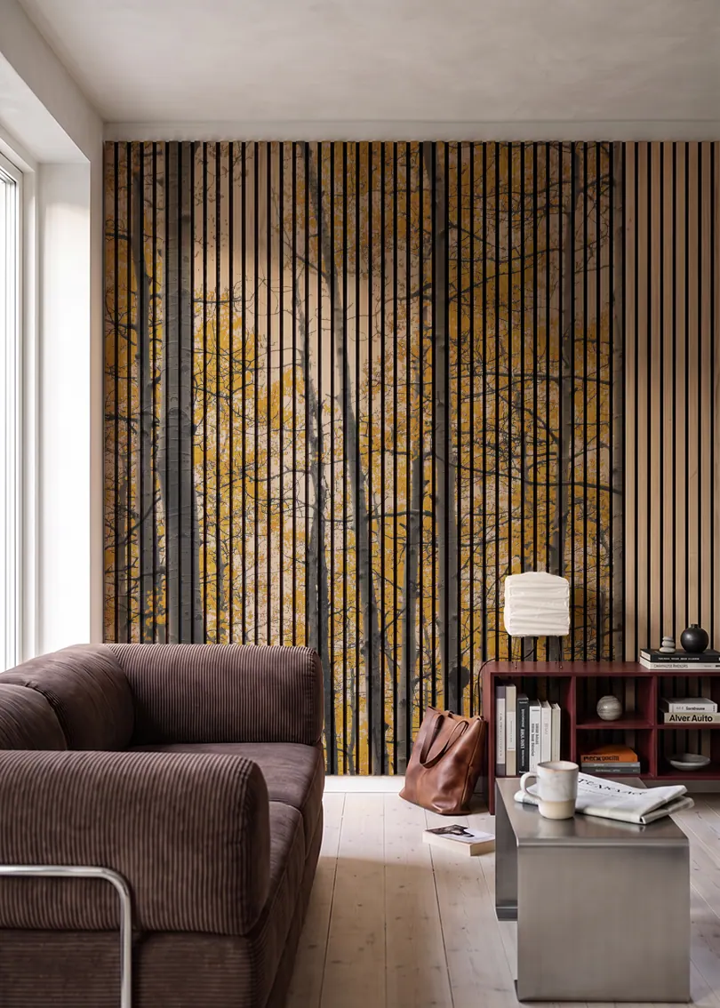 Akustikpanel med Landscapes-motiv nr. 26 – i stuen