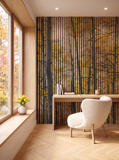 Akustikpanel med Landscapes-motiv nr. 26 – i spisestuen