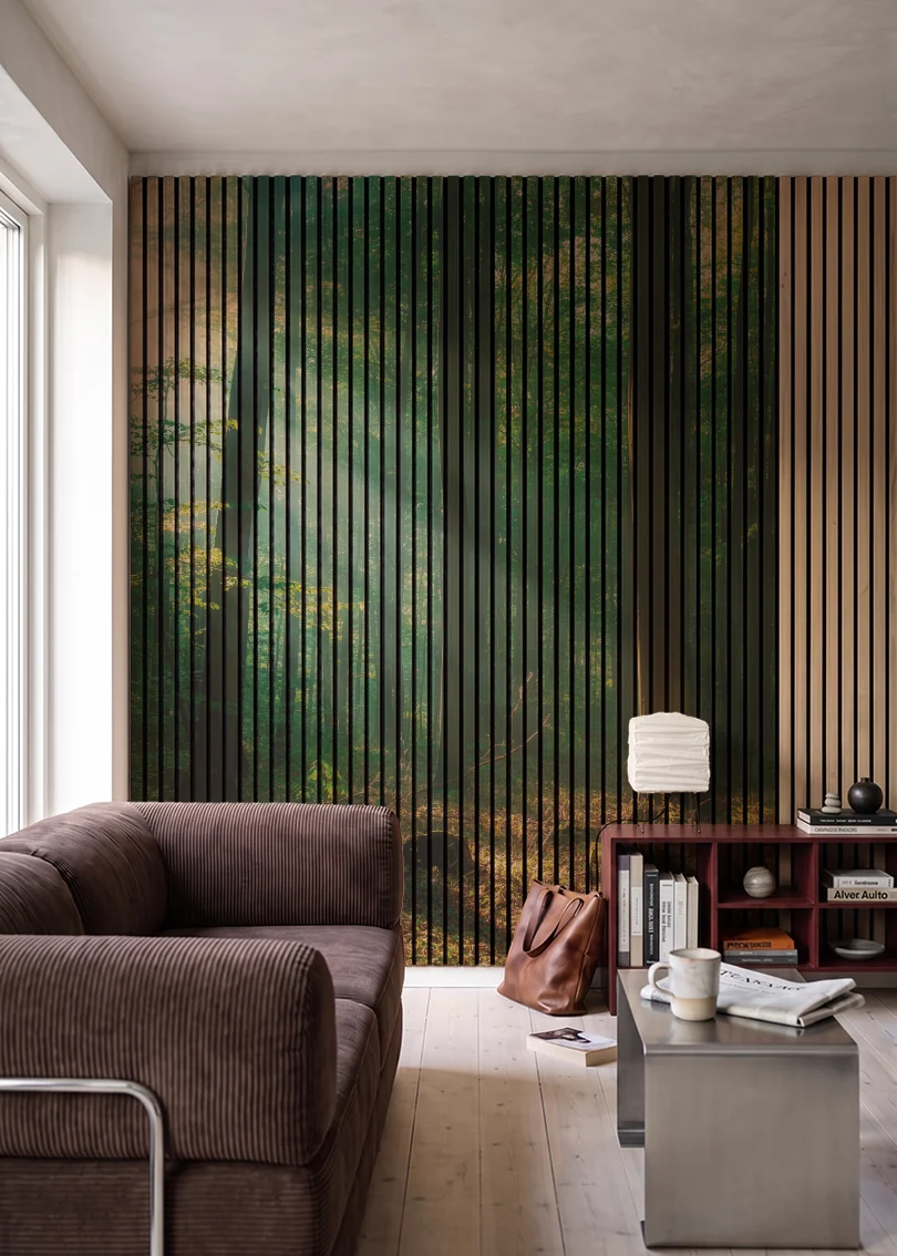 Akustikpanel med Landscapes-motiv nr. 27 – i stuen