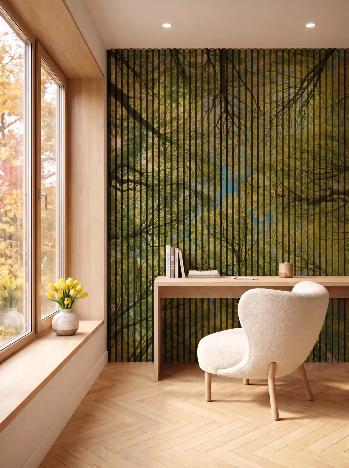 Akustikpanel med Landscapes-motiv nr. 30 – i spisestuen