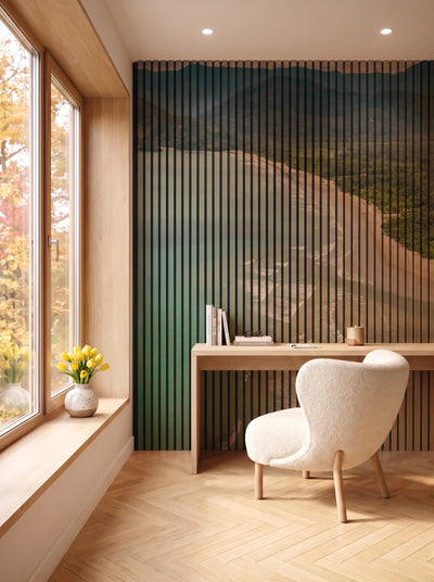 Akustikpanel med Landscapes-motiv nr. 32 – i spisestuen