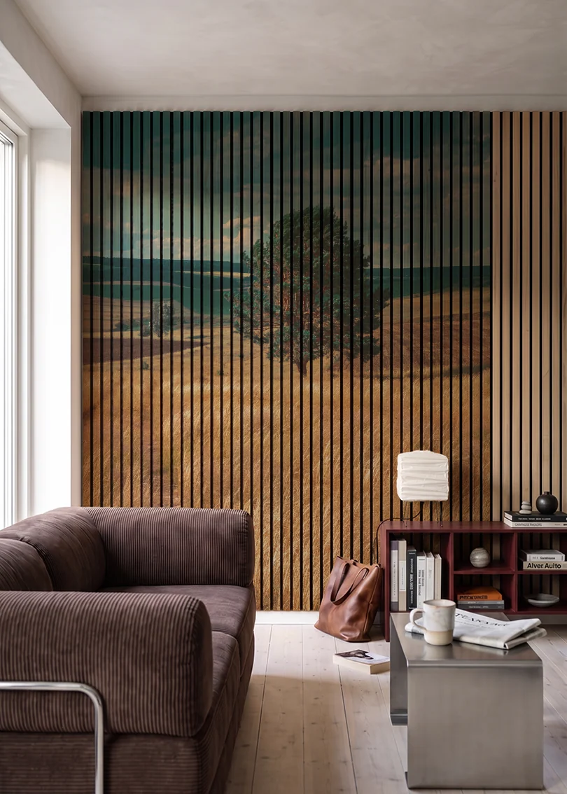 Akustikpanel med Landscapes-motiv nr. 37 – i stuen