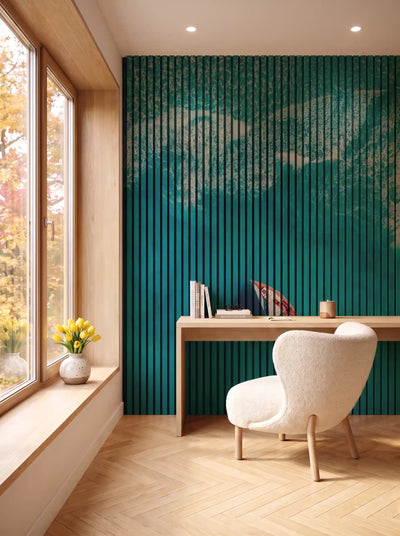 Akustikpanel med Landscapes-motiv nr. 50 – i spisestuen