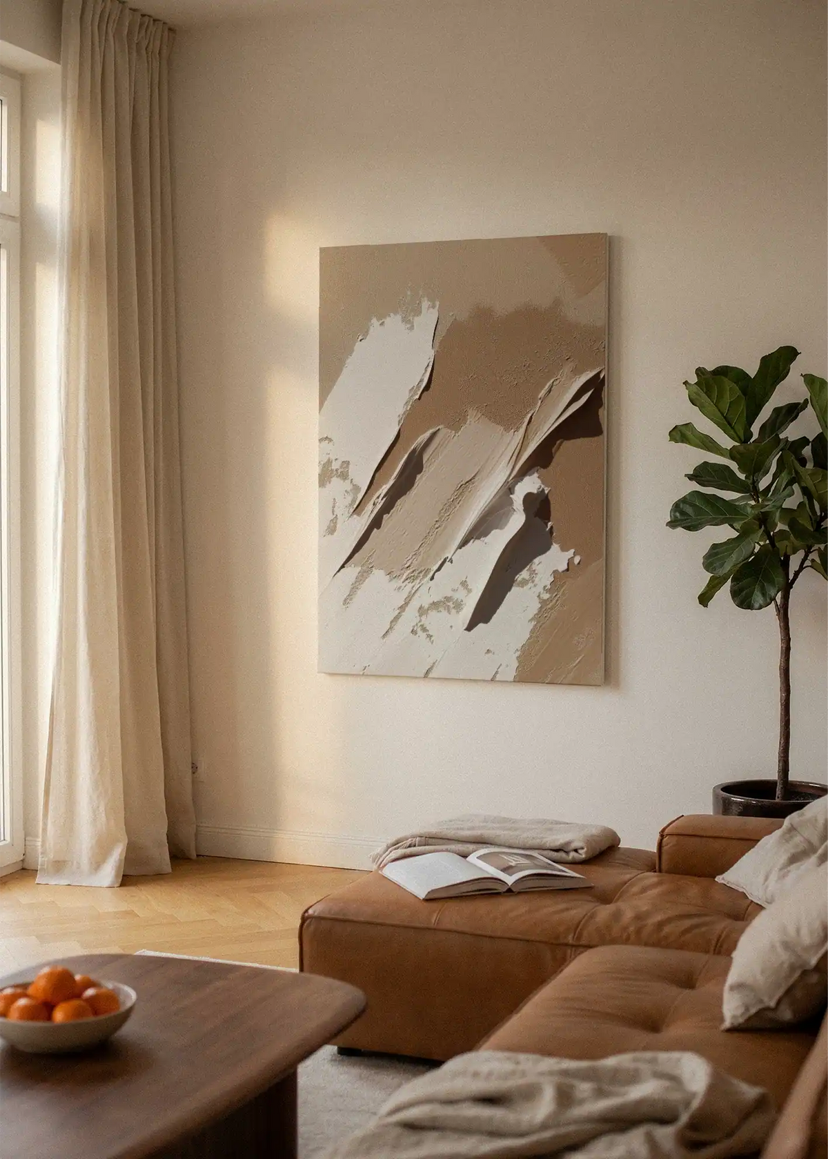 Akustikbillede med Oil Paint-motiv nr. 52 – i lyst rum