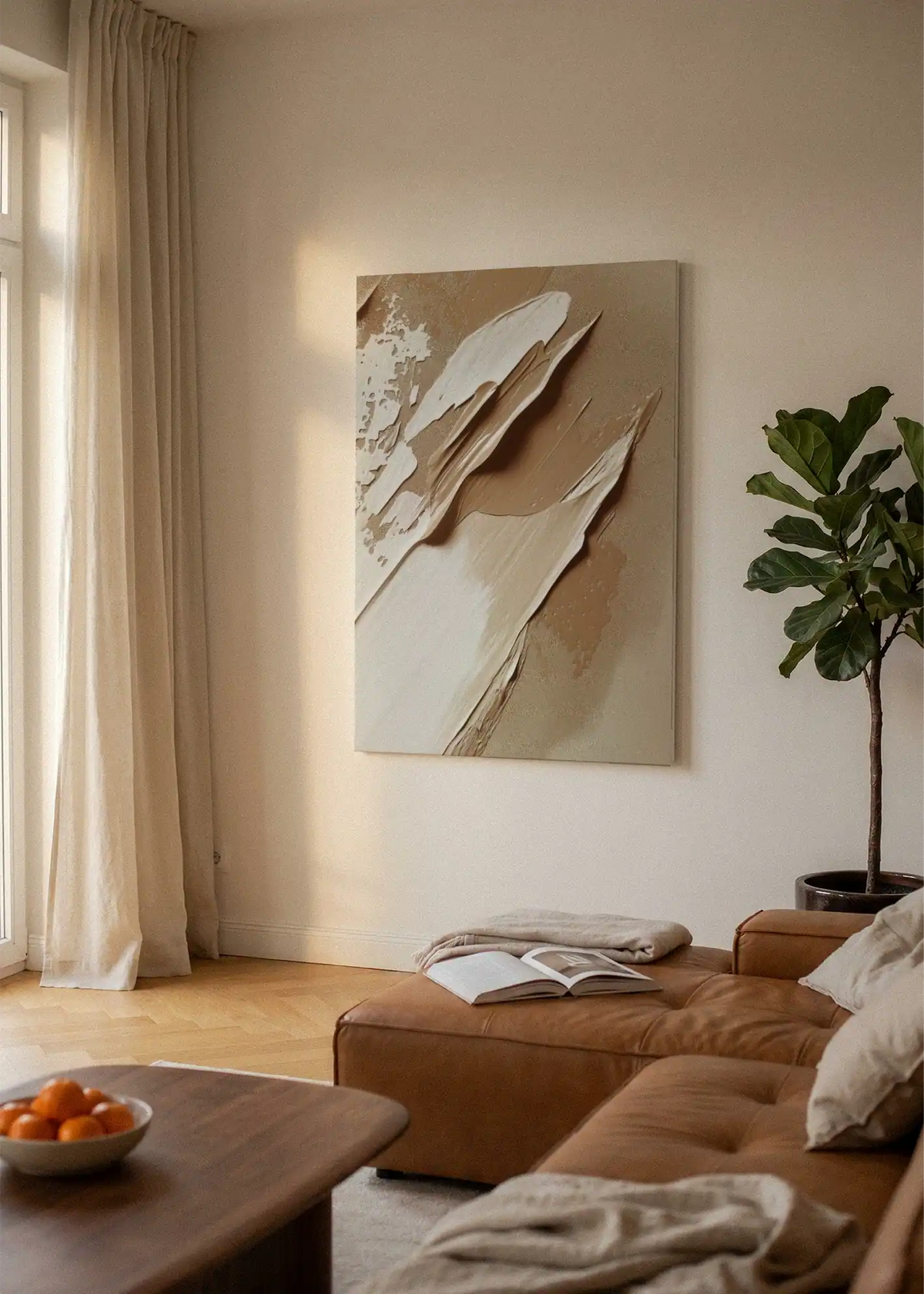 Akustikbillede med Oil Paint-motiv nr. 53 – i lyst rum