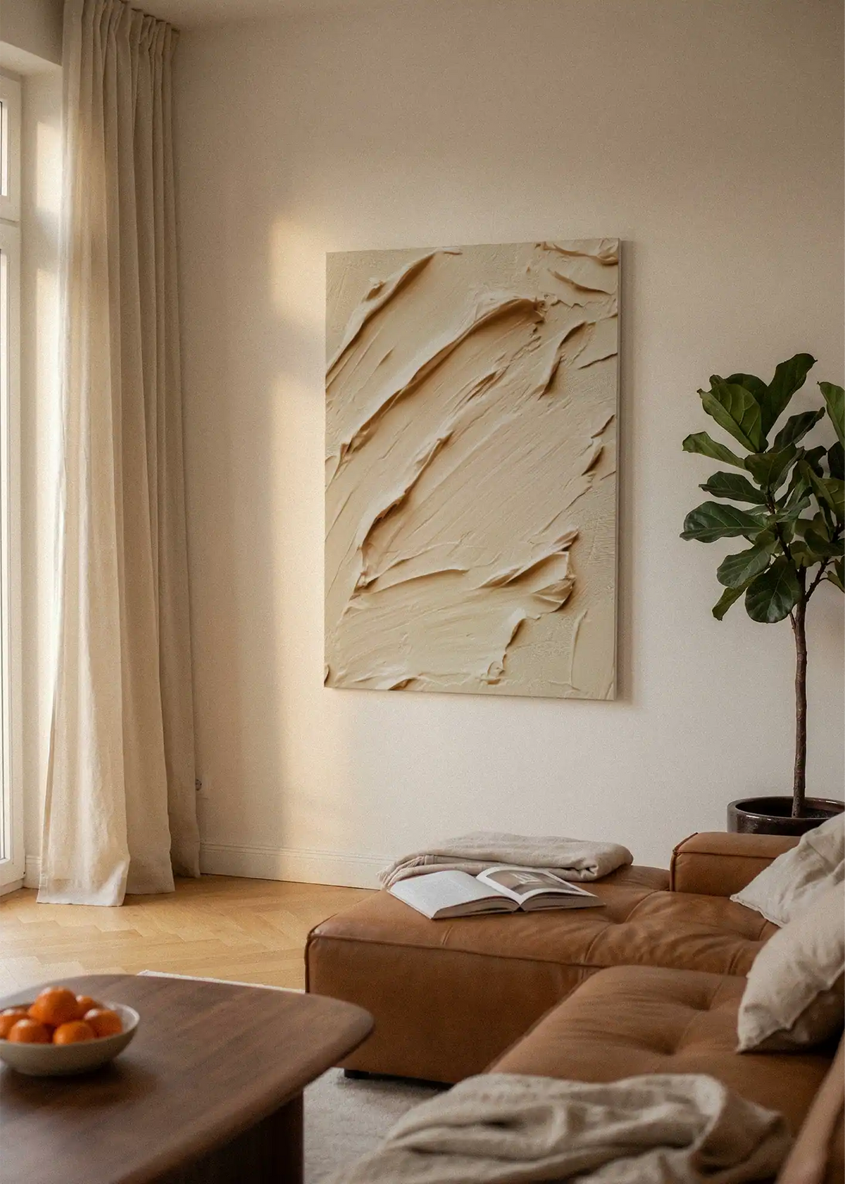 Akustikbillede med Oil Paint-motiv nr. 54 – i lyst rum