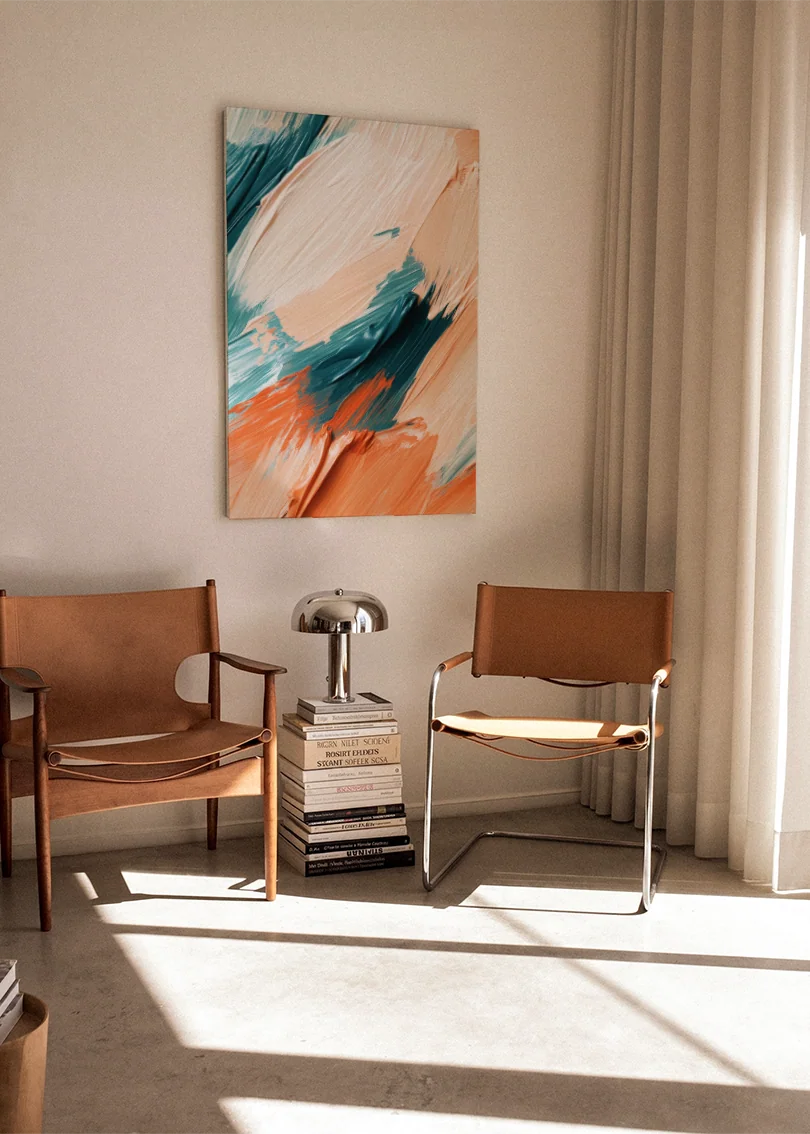 Akustikbillede med Oil Paint-motiv nr. 55 – i stuen