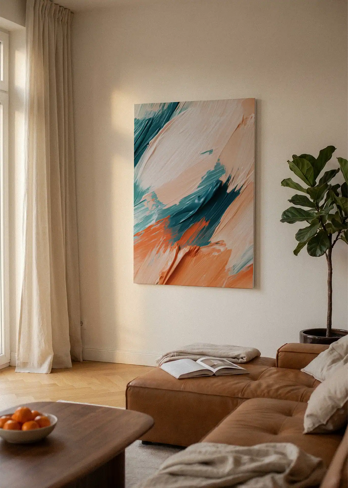 Akustikbillede med Oil Paint-motiv nr. 55 – i lyst rum