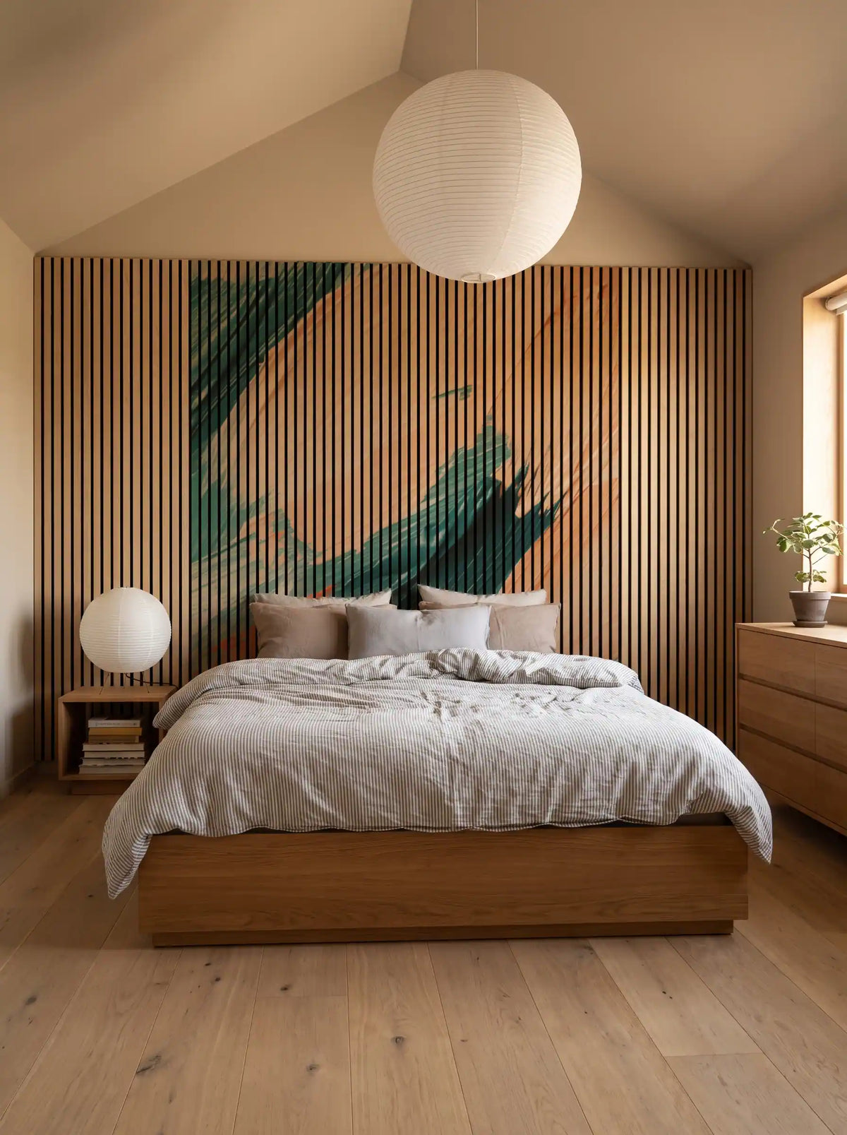 Akustikpanel med Oil Paint-motiv nr. 7 – med reol