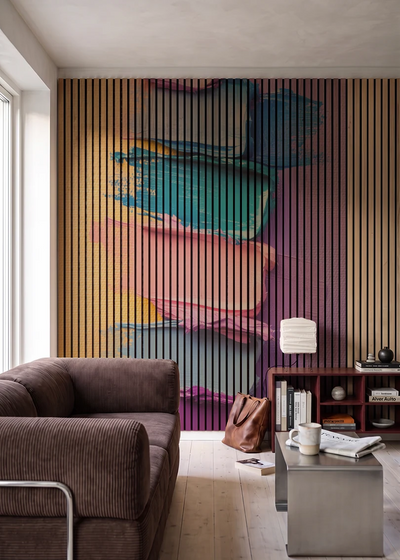 Akustikpanel med Oil Paint-motiv nr. 8 – i stuen