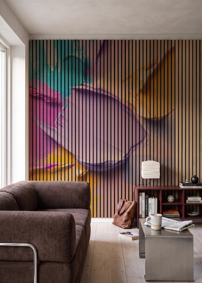 Akustikpanel med Oil Paint-motiv nr. 9 – i stuen