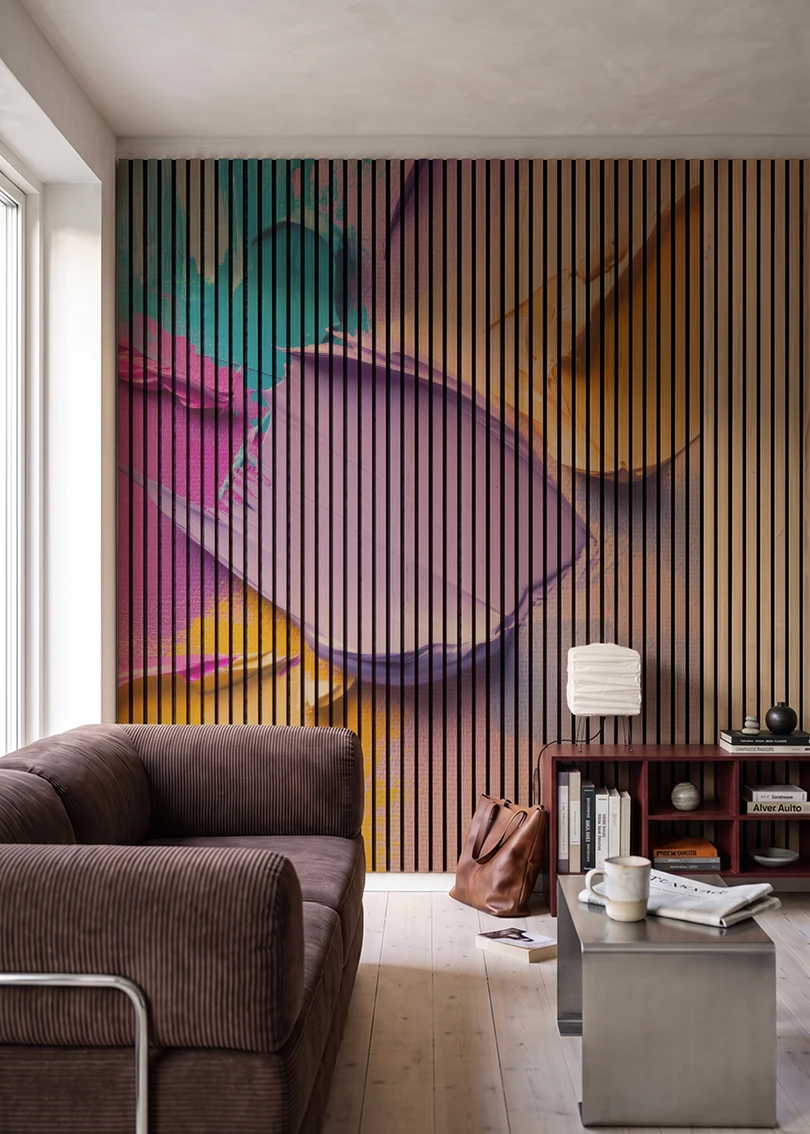 Akustikpanel med Oil Paint-motiv nr. 9 – i stuen