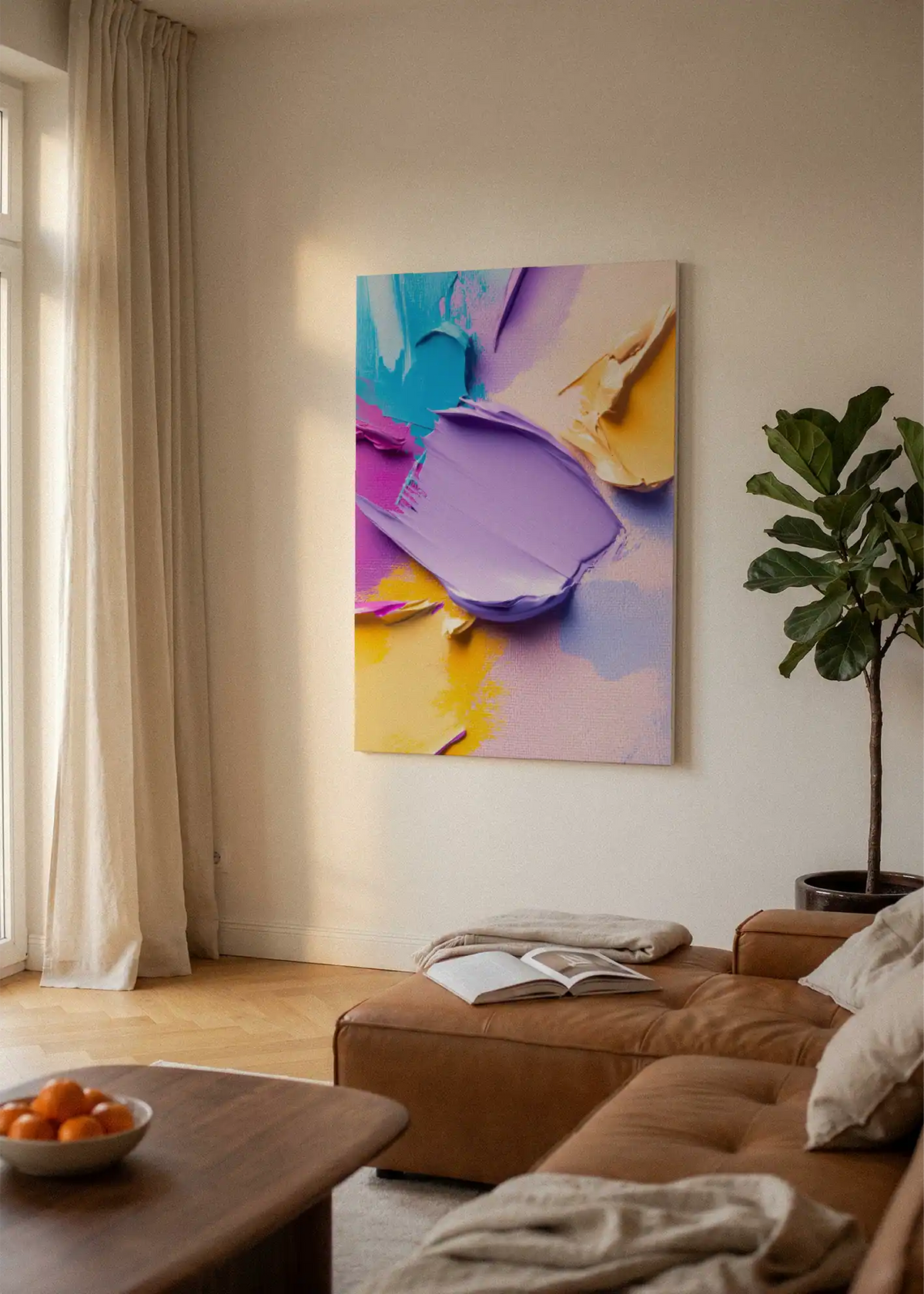 Akustikbillede med Oil Paint-motiv nr. 57 – i lyst rum