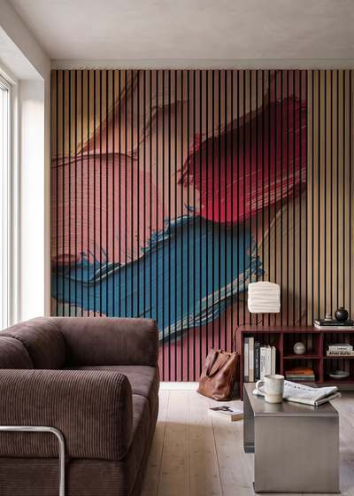Akustikpanel med Oil Paint-motiv nr. 10 – i stuen