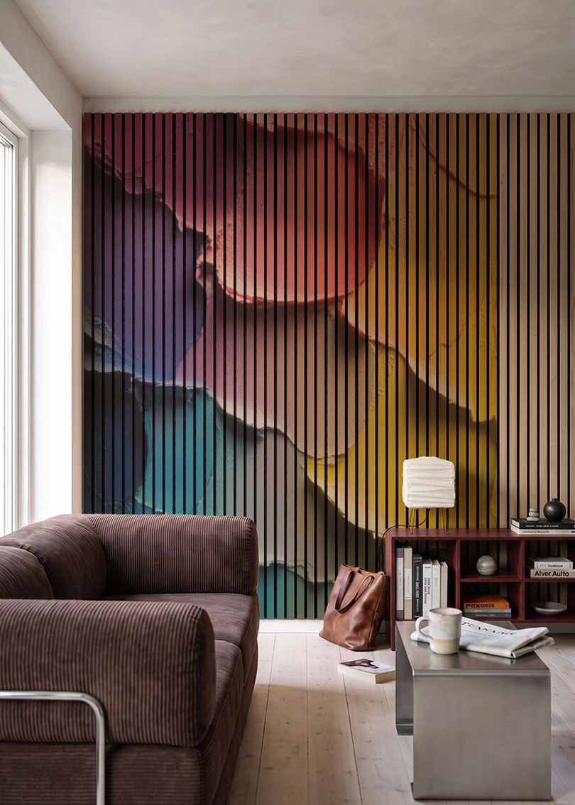 Akustikpanel med Oil Paint-motiv nr. 12 – i stuen