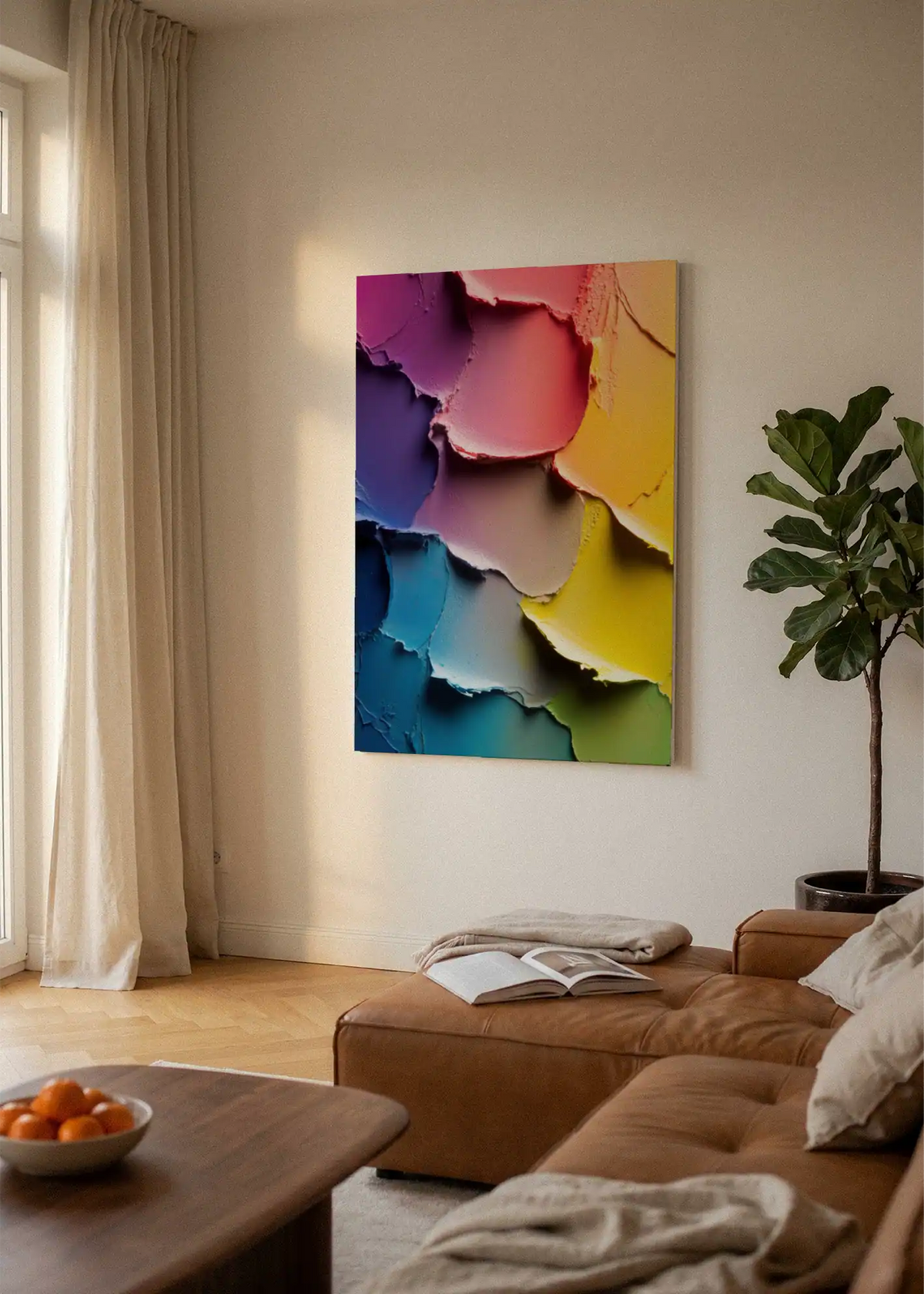 Akustikbillede med Oil Paint-motiv nr. 60 – i lyst rum