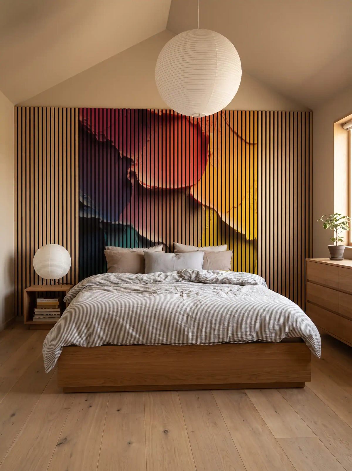 Akustikpanel med Oil Paint-motiv nr. 12 – med reol