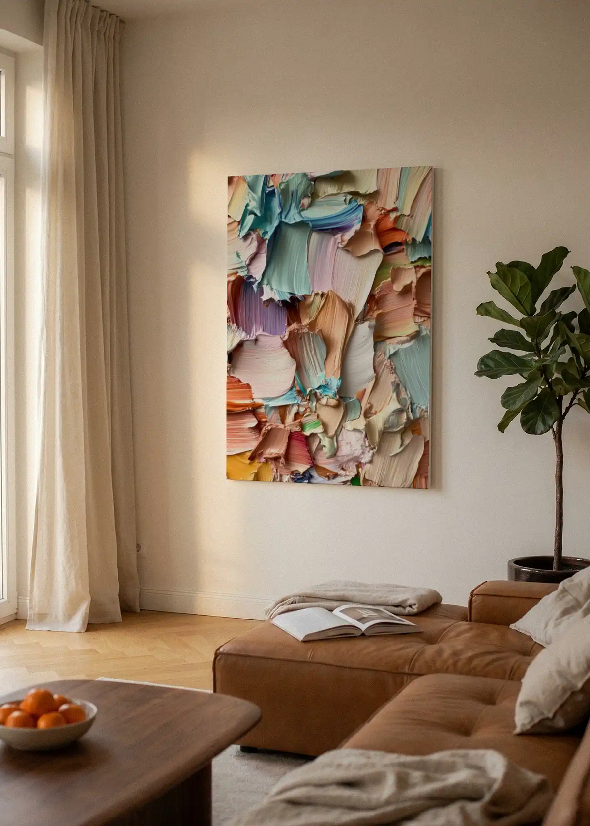 Akustikbillede med Oil Paint-motiv nr. 62 – i lyst rum