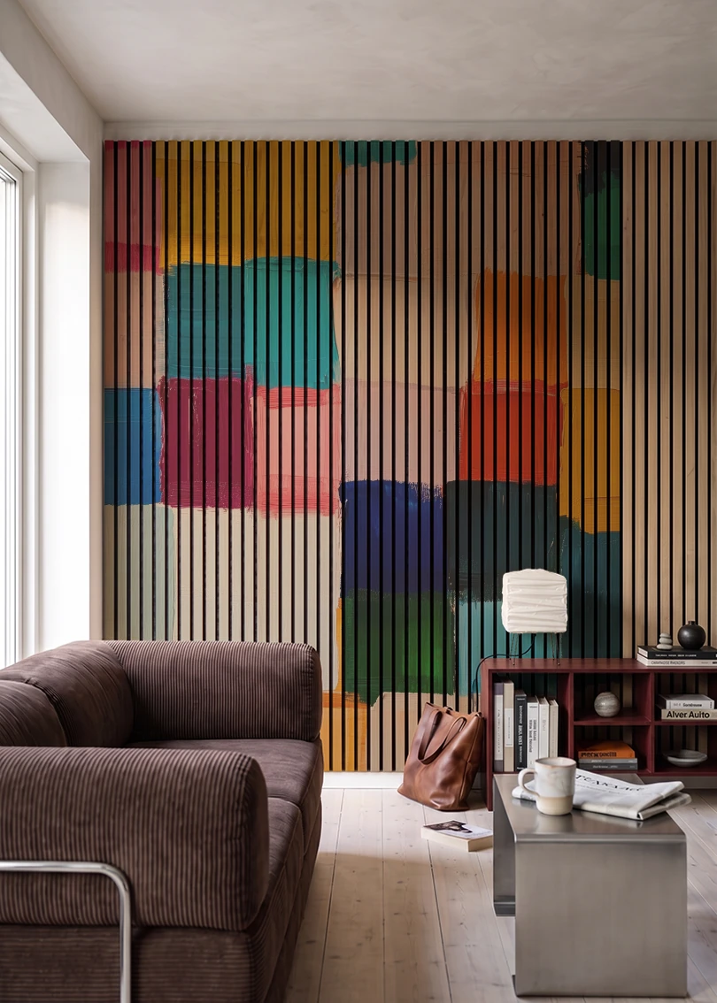 Akustikpanel med Oil Paint-motiv nr. 15 – i stuen