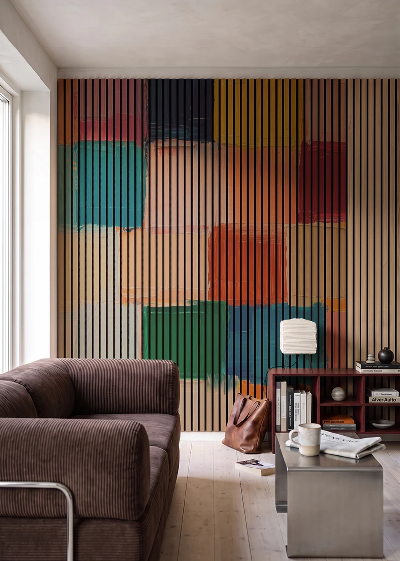 Akustikpanel med Oil Paint-motiv nr. 16 – i stuen