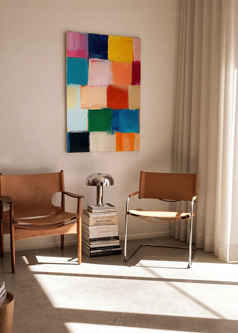 Akustikbillede med Oil Paint-motiv nr. 64 – i stuen