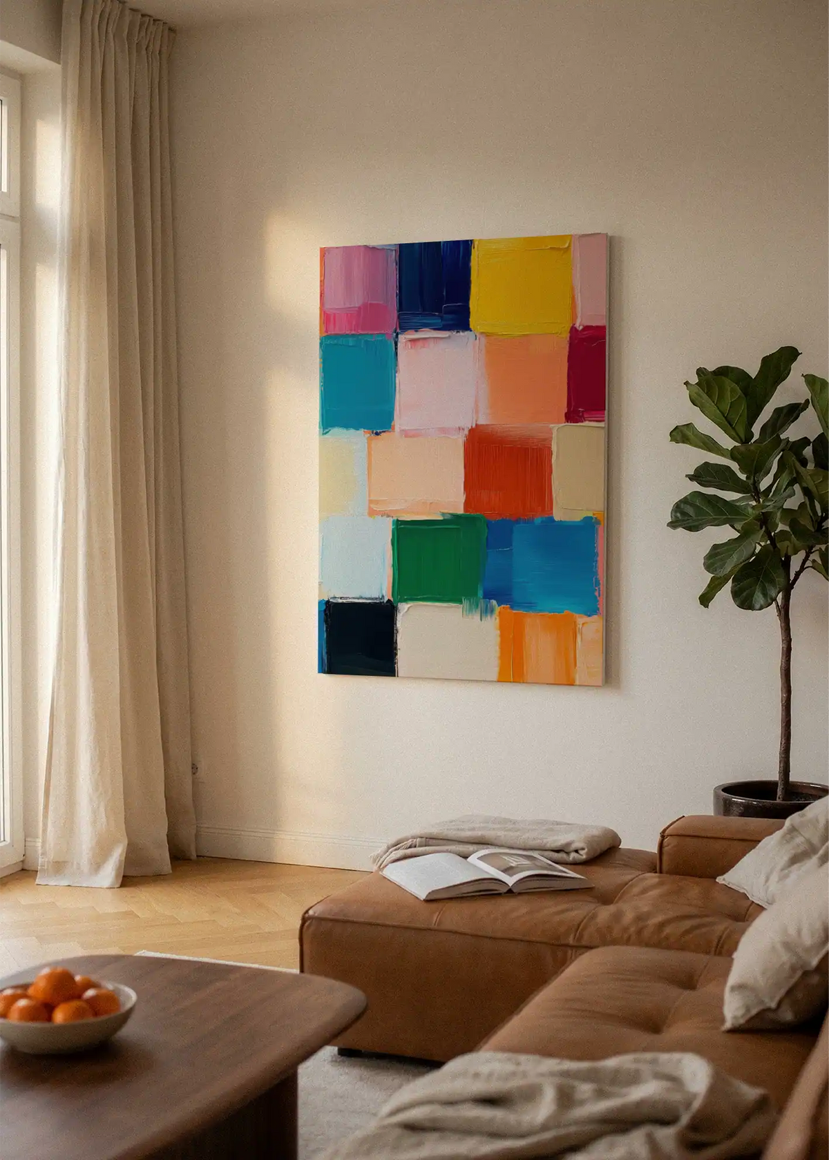Akustikbillede med Oil Paint-motiv nr. 64 – i lyst rum